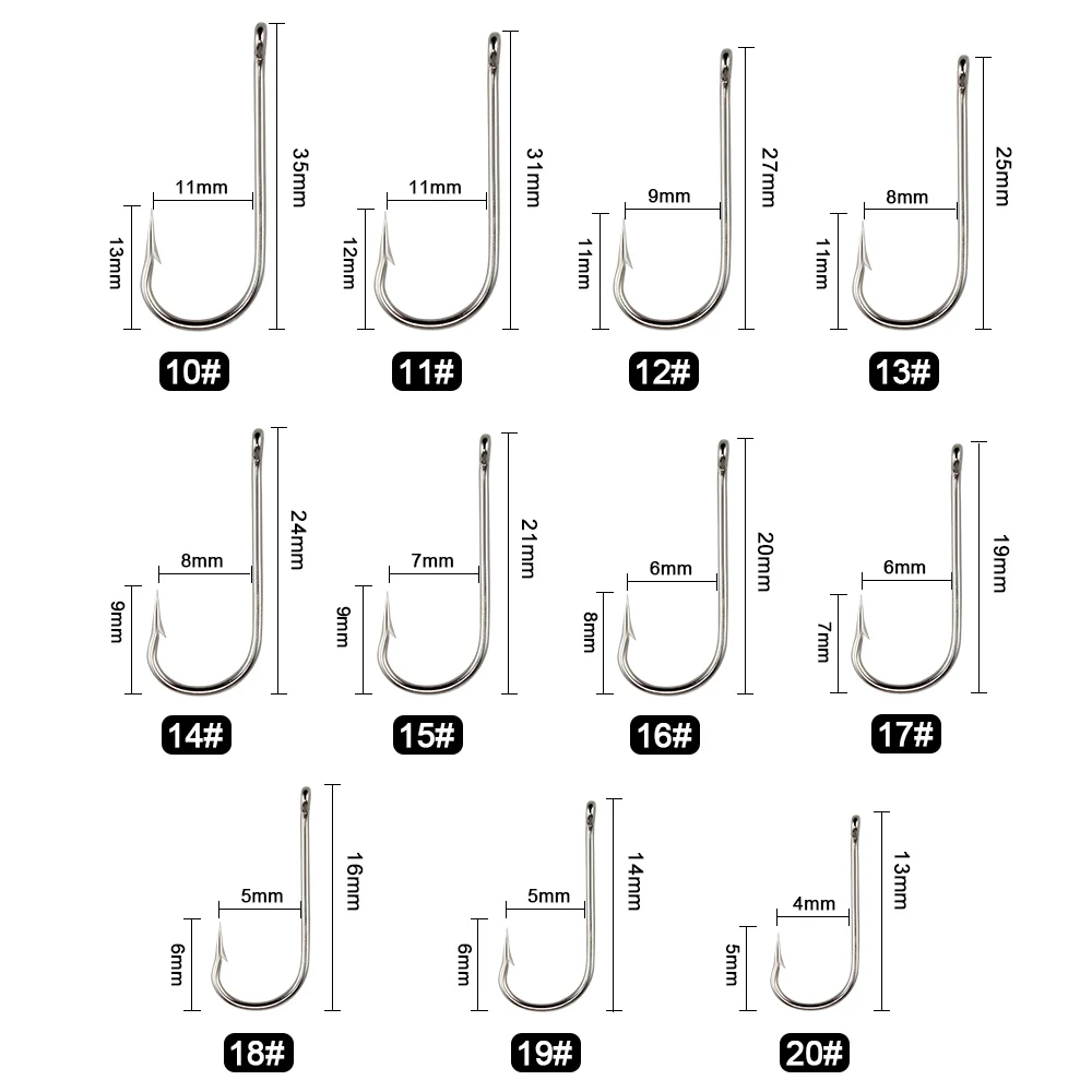 FTK Round 2335 Nickel Big Ringed Sea Hook  10#-20# 100Pcs/Box Hooks From Norway For Jigging Carp Anzol Fishhook Fishing Tackle