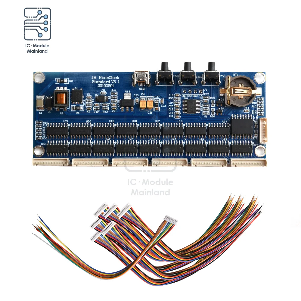 5V 1A Mirco USB Nixie Clock Glow Tube PCB Circuit Board Digital LED Retro Clock Module Electronic DIY Kit No Tube