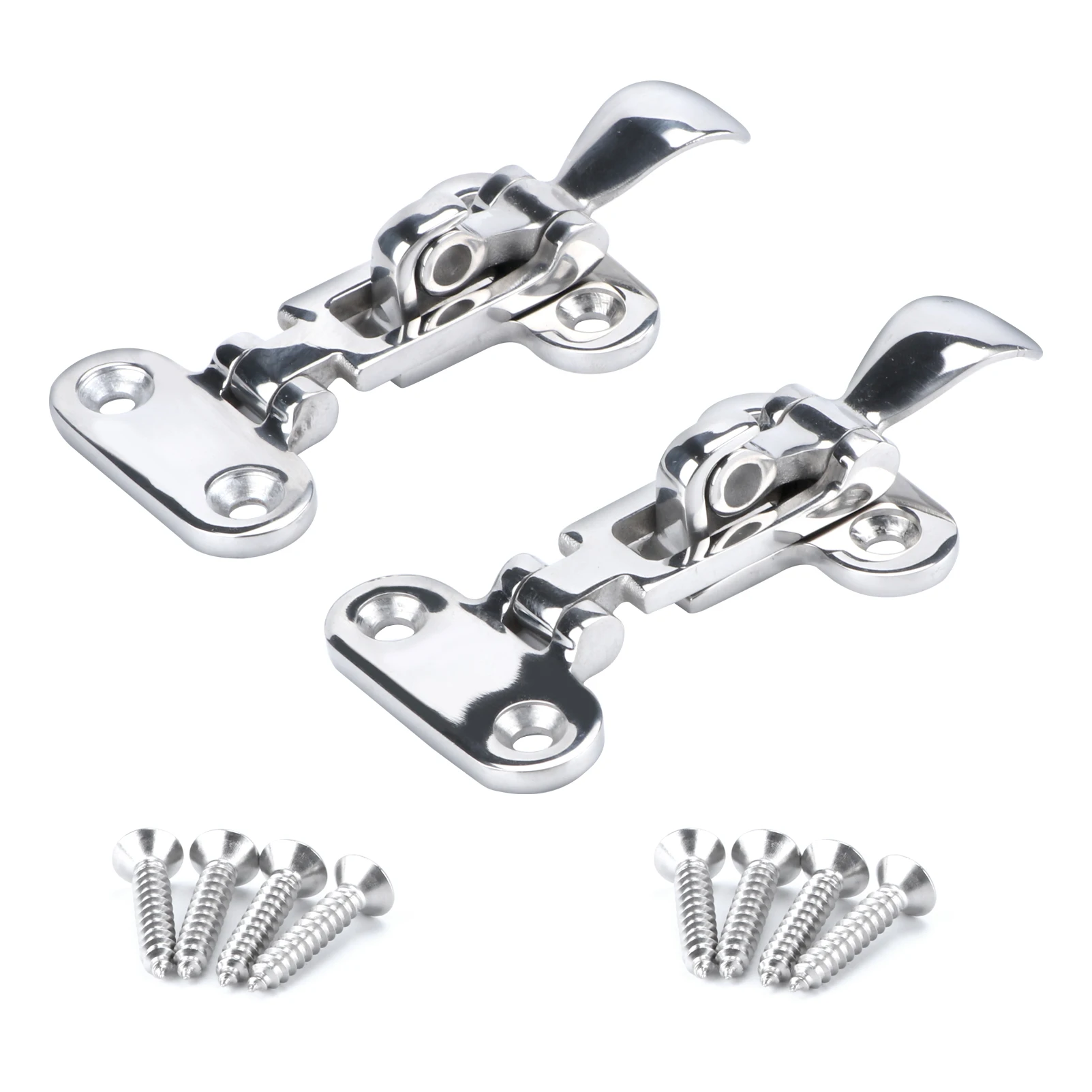 2 pieces Boat Locker Hatch Anti Rattle Latch Fastener 316 Stainless Steel Clamp 4-3/8