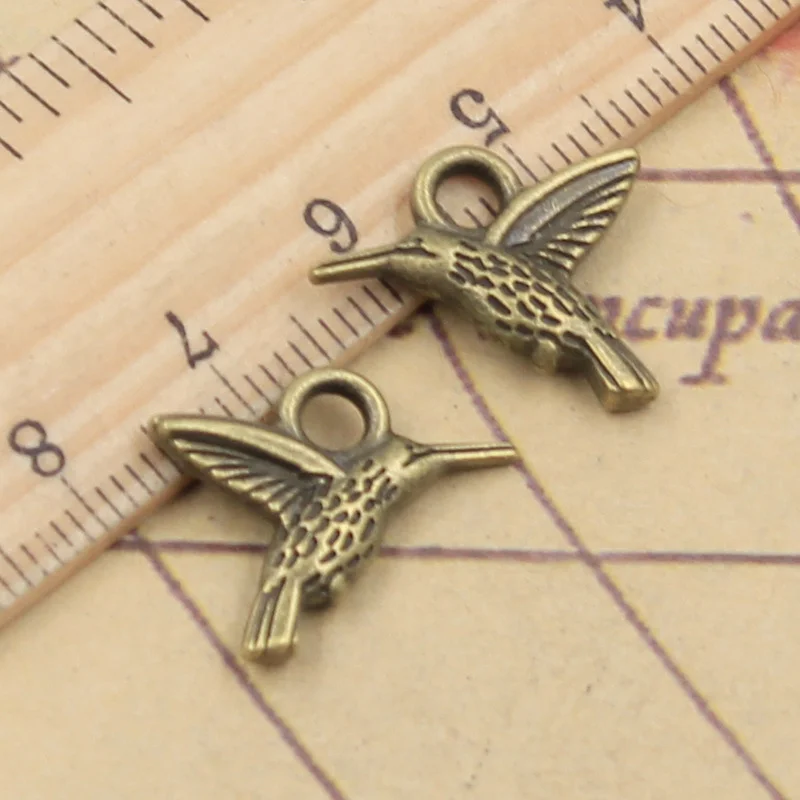 20pcs Charms Hummingbird Hummer Bird 19x15mm Tibetan Bronze Silver Color Pendants Antique Jewelry Making DIY Handmade Craft