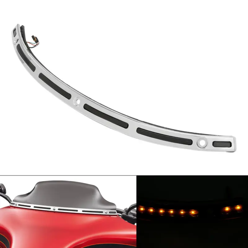 Motorcycle Windshield Trim With LED Light For Harley Street Electra Tri Glide Ultra Limited 2014-2021