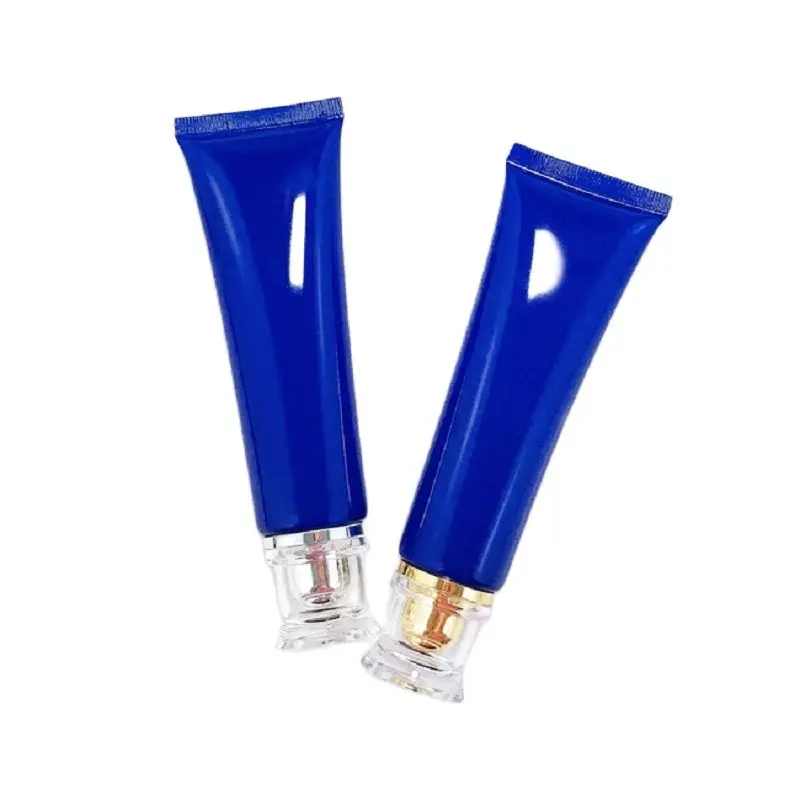 

50ML 50G PE Soft Squeeze Tube Semi-Transparent Blue Cosmetic Container Refillable Eye Cream Lotion Squeeze Tube Packaging 50pcs