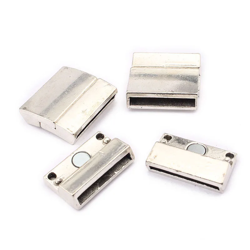 3Sets Alloy Flat Strong Magnetic Clasp Connectors Fitting 15/20/25/30mm Flat Leather Cord For DIY Bracelets Jewelry Making