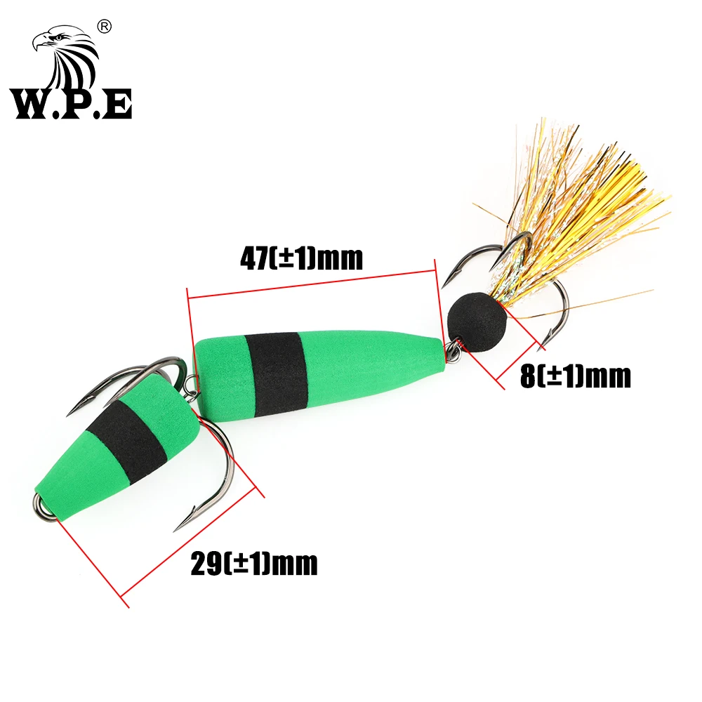 W.P.E 1pcs Mandula Fishing Lure Size XL Insect Bait Soft Lure SwimBait Multicolor Bass Lure Fishing Wobbler Fishing Tackle Pesca