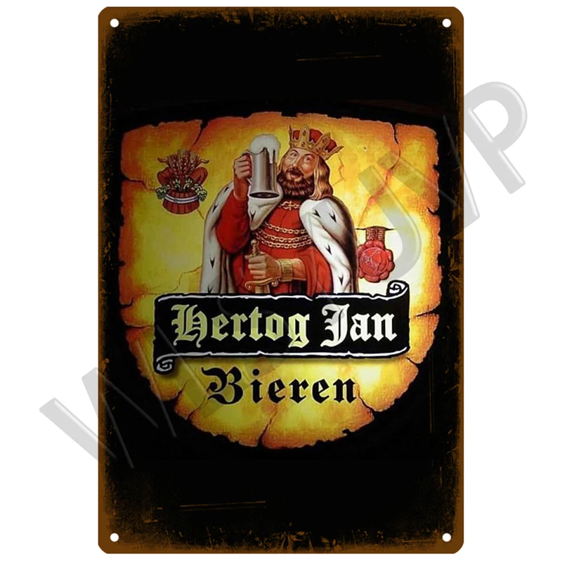 La Chouffe Retro Hertog Jan Metal Sign Tin Sign Whisky Belgium Beer Plaque Metal Wall Decor Vintage Decor Poster Plates Man Cave