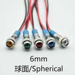 1 Pc 6 Millimetri Impermeabile di Avvertimento a Led in Metallo Indicatore Pilot Luce di Segnale Lampada 6V 12V 24V 220V Macchina Auto Barca Pc di Lavoro di Alimentazione Rosso