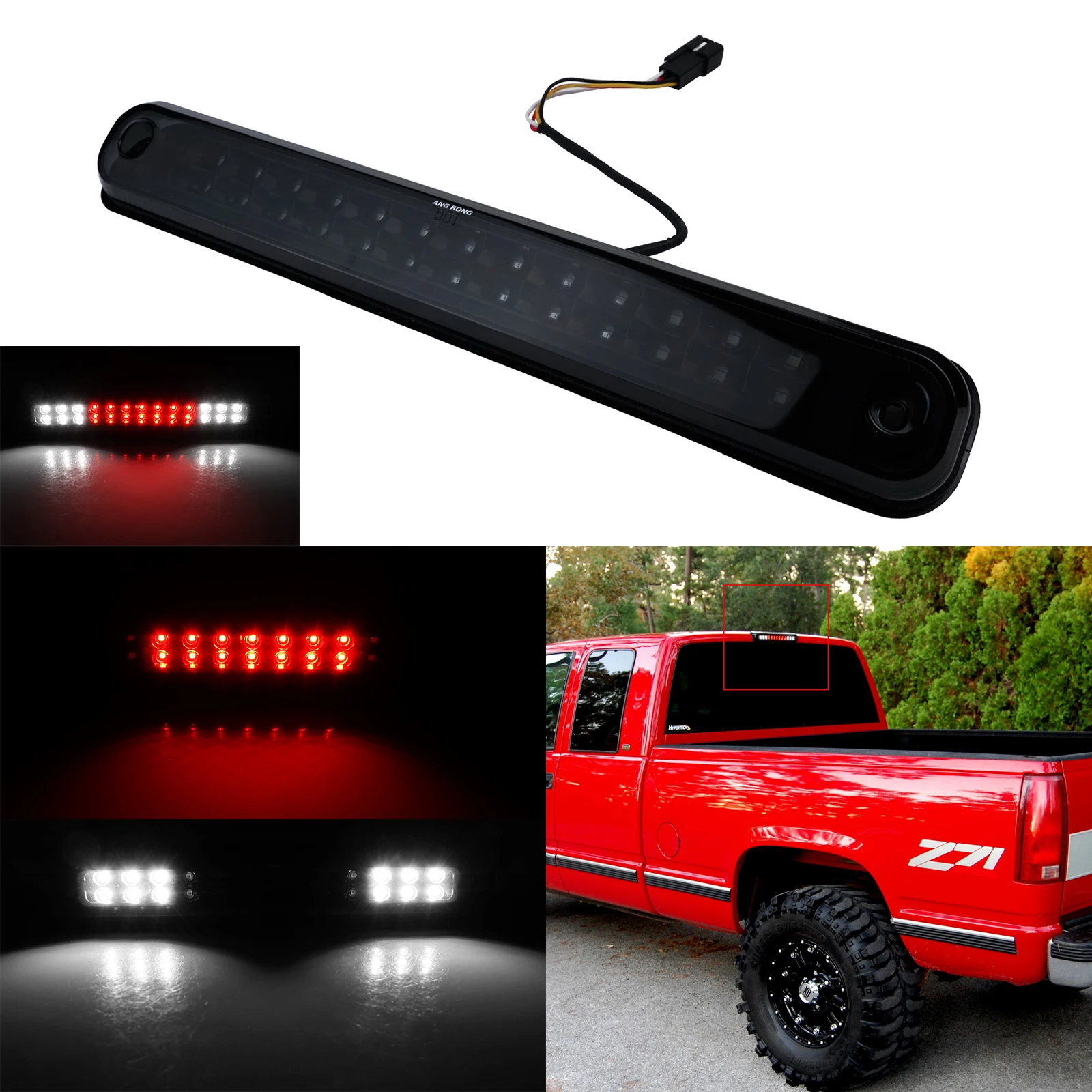 

ANGRONG 1X For Chevrolet GMC C/K1500 2500 3500 LED 3RD High Brake Light New Grey Smoke Lens