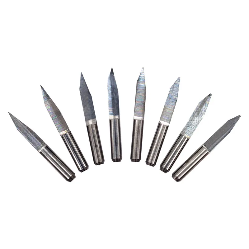 10pcs 10/15/20/25 Degrees 3.175 1/8 PCB Engraving Bit V Shap Tip End Mill Tungsten Carbide PCB 3D Milling Cutter