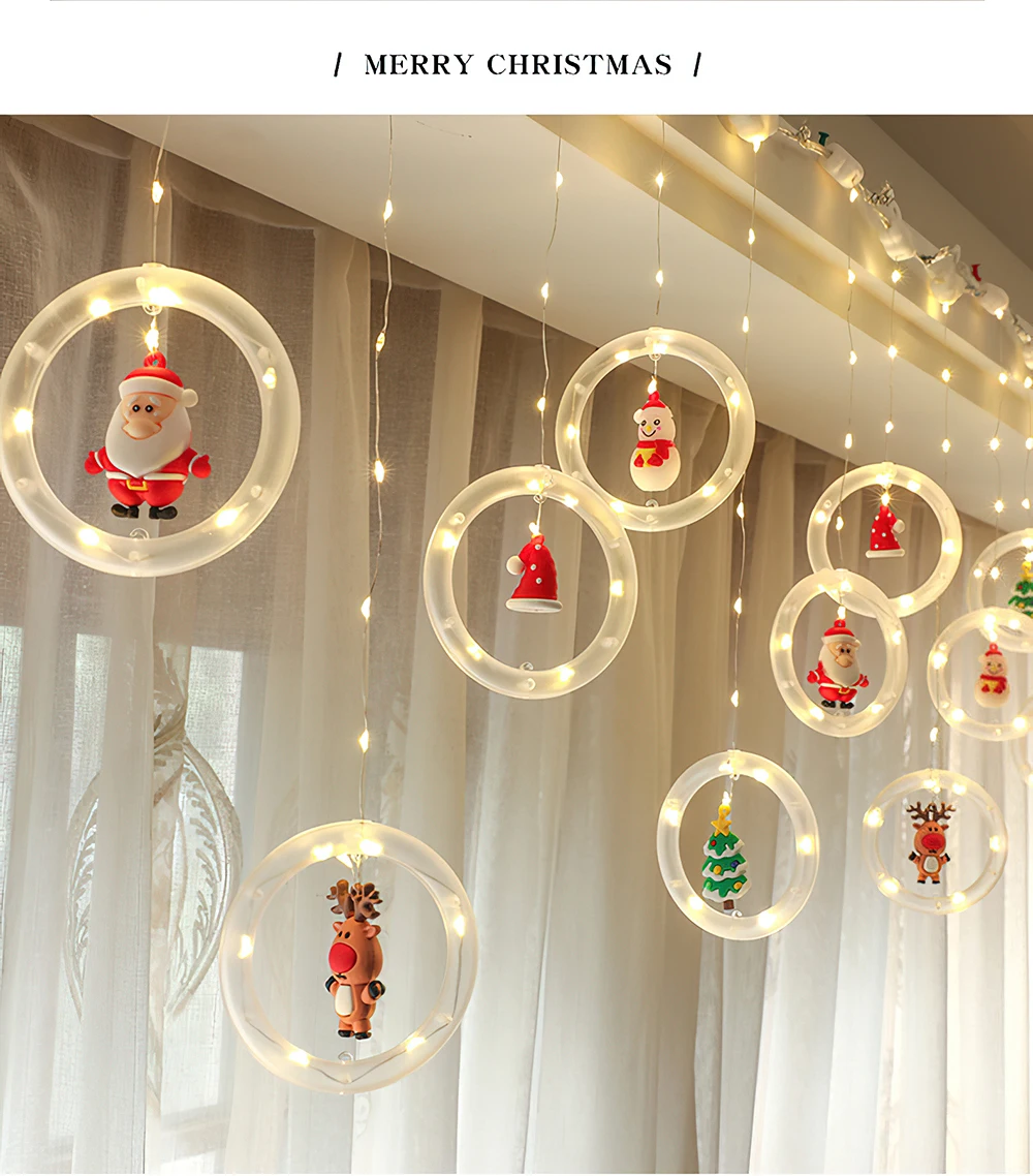 

LED Fairy String Light for Christmas Decoration, Holiday Garland, Curtain, Shop Window, Home Decor, USB