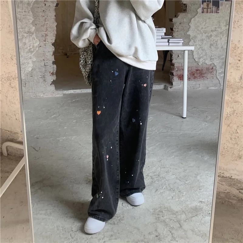 

Woman Jeans High Waist Clothes Wide Leg Denim Clothing Blue Streetwear Vintage Quality Nice Vogue Harajuku Straight Pants