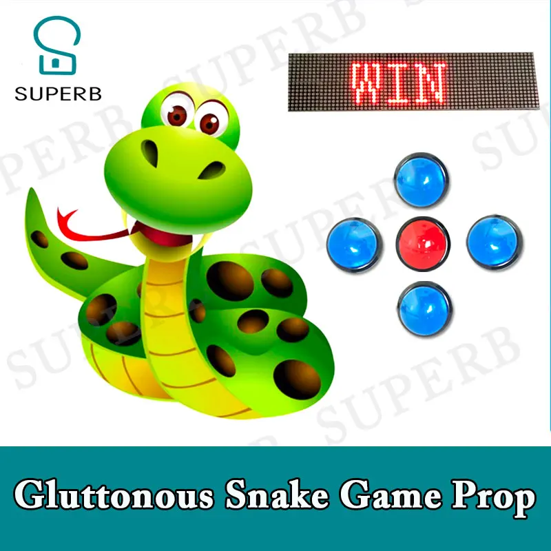 دعامة رائعة لغرفة الهروب، دعامة لعبة الأفعى اللزجة، أكل جميع الأطعمة على اللوحة لفتح دعامة لعبة الحياة الحقيقية