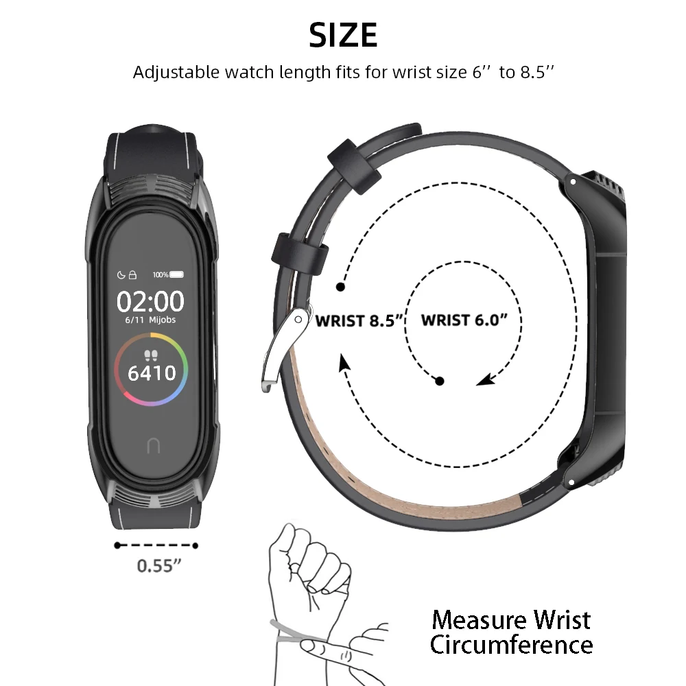 Ремешок из натуральной кожи для Mi Band 4, мягкий воздухопроницаемый браслет для Mi Band 3 4 5 6