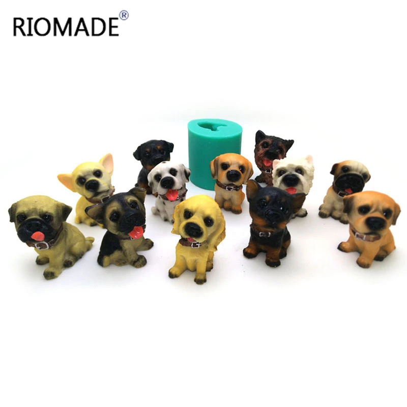 3D pies kształt silikonowe formy tynk zwierząt formy świec 12 styl ciasto dekoratorzy narzędzia deser czekolada Handmade formy S0014XG