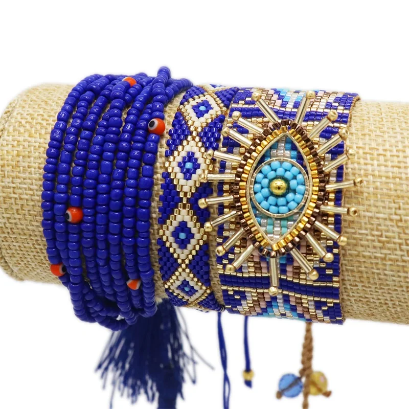 ZHONGVI Turkish Evil Eye Bracelet Luxury Bracelets Handmade Woven Bileklik Armband Pulseras Mujer Moda 2021 Miyuki Bead Bracelet