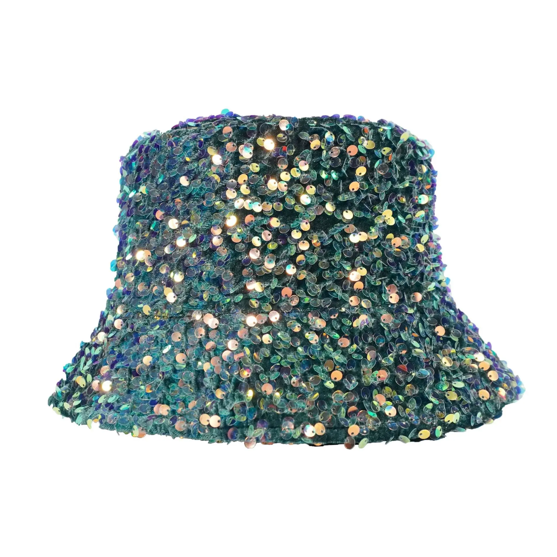 2021 New Man Woman Glitter Sequins Bucket Hat Fisherman Hat Folded Windproof Panama Hats Female