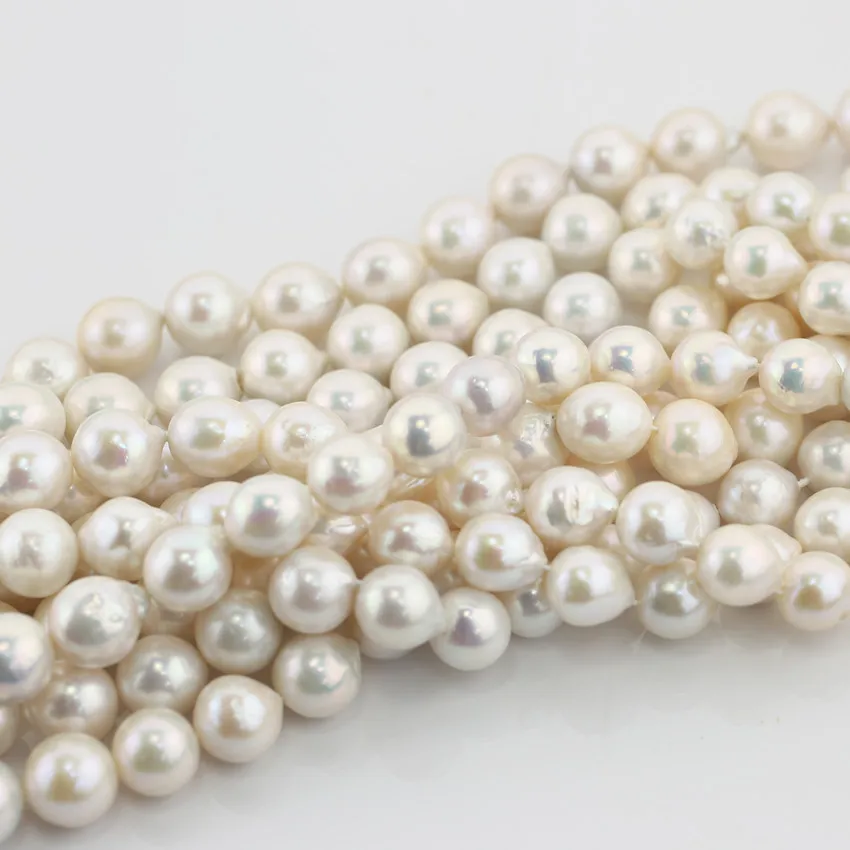 

AA Natural 12-14mm baroque keshi white pearl strands loose beads