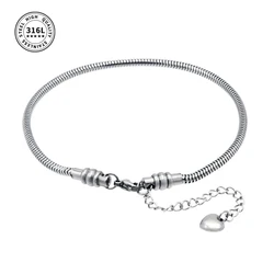 316L Stainless Steel Snake Chain Starter Charm Bracelet With Lobster Clasp Fit  Beads For Women or Teen Girls Charm Bracelet 1PC