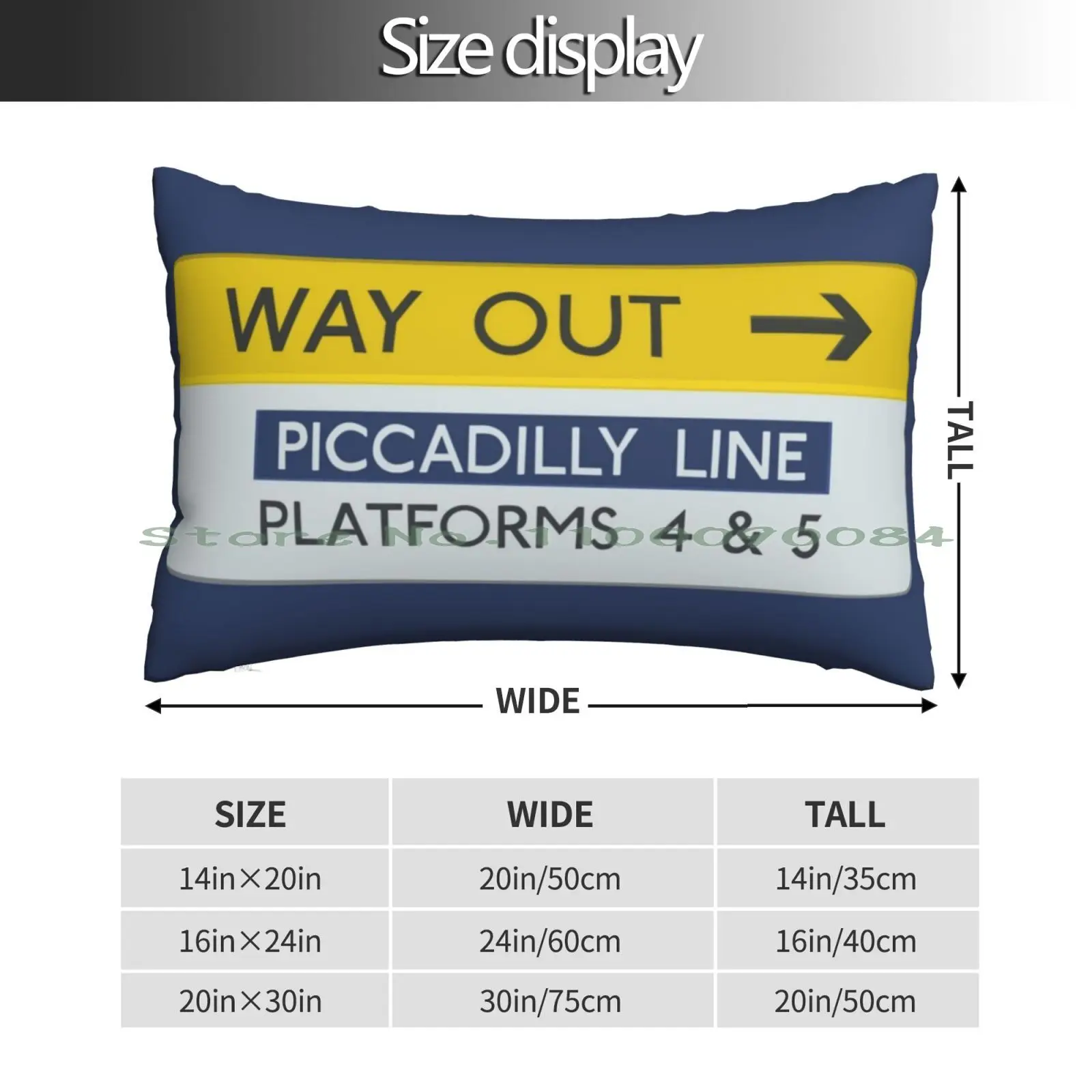 London Underground Way Out Sign ( Picadilly Line ) Pillow Case 20x30 50*75 Sofa Bedroom London Underground Tube Mind The Train