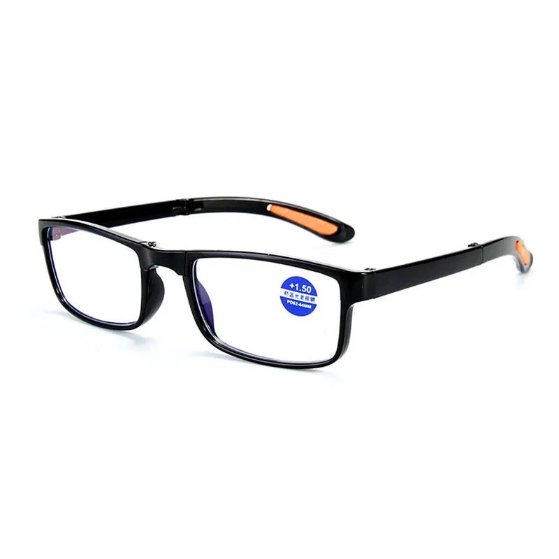 Gafas de lectura antiluz azul con diseño de moda novedosa para hombres y mujeres, gafas pequeñas plegables con montura negra, gafas para presbicia