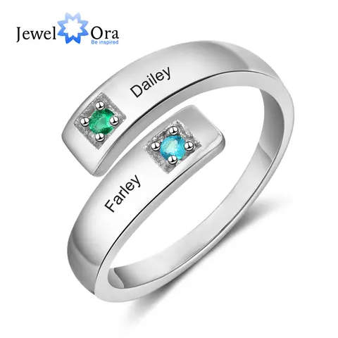 Personalized Women Birthstone Promise Rings jewelora