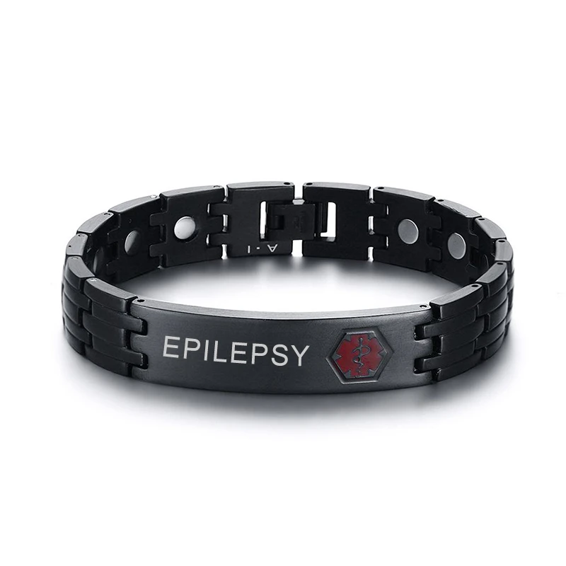 Vnox Gratis Graveren Medische Alert Id Armband Voor Mannen Bangle Gezondheidszorg Energie Rvs Mannelijke Sieraden