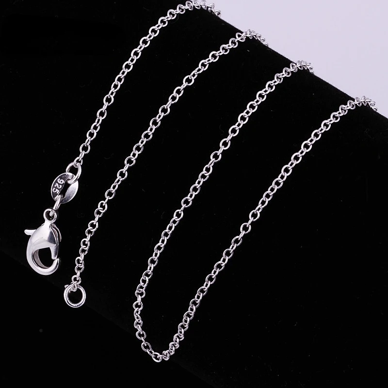 1 PCS 925 Sterling Silber 16/18/20/22/24 Zoll Länge 1 MM Rolo Kette Mode Halsketten Für Frauen Männer Schmuck – Detail 1