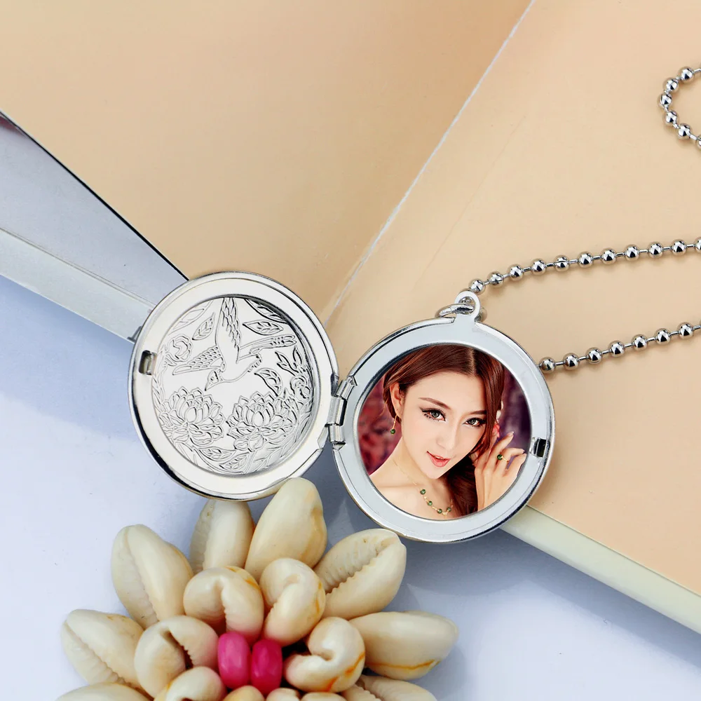 New neutral sterling silver necklace creative photo box pendant design solid silver chain popular jewelry birthday present