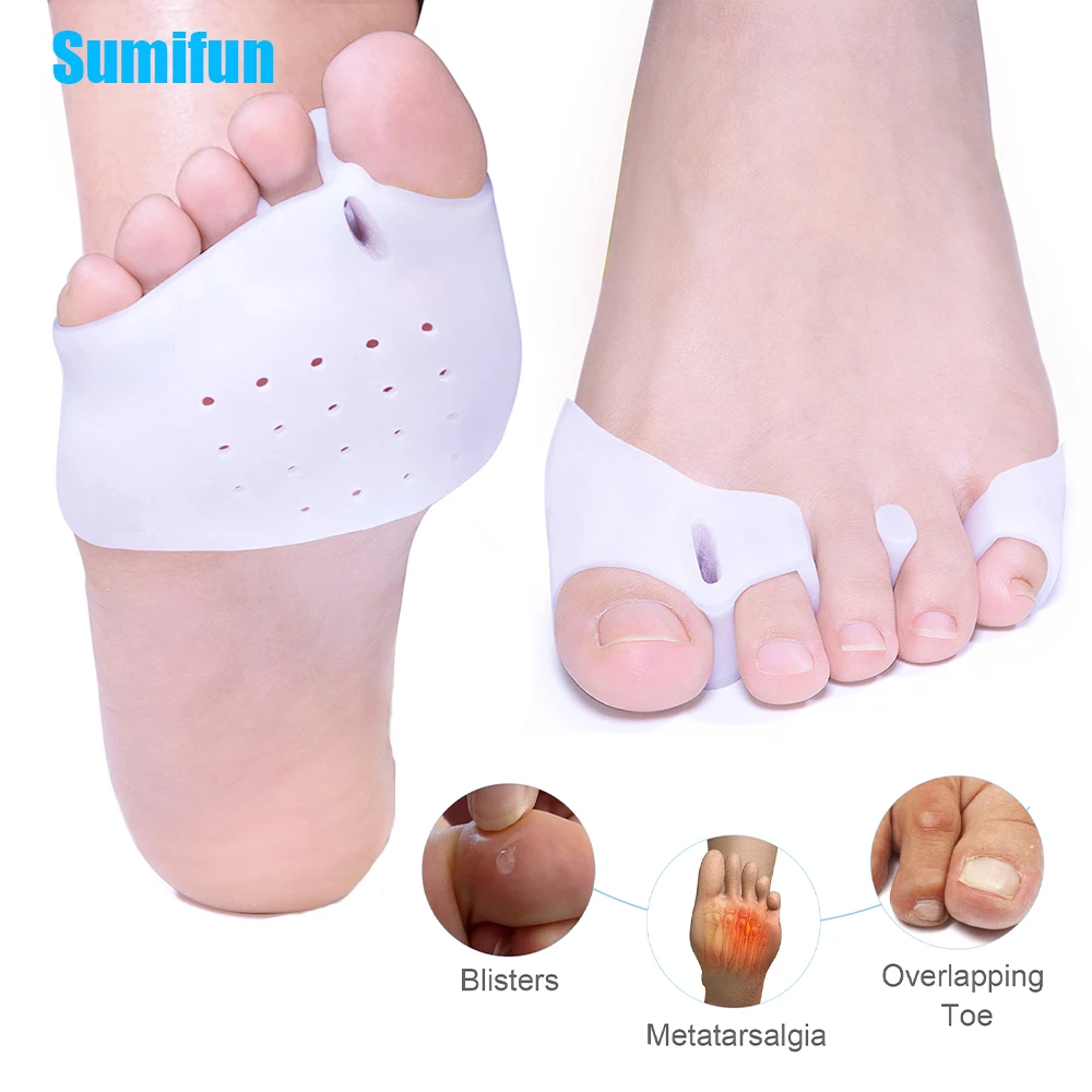 2pcs/pair Forefoot Pads Spreader For Bunion Corns Overlapping Toe Separator Ball of Foot Cushions Hallux Valgus Foot Care Tools