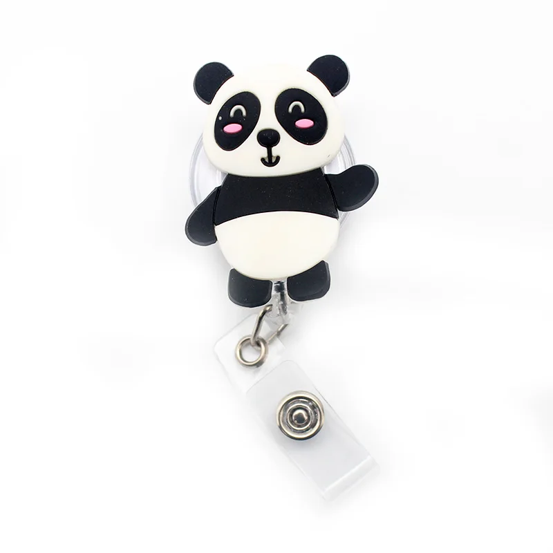 6 Style Forest Cute Animal Panda & Bear Retractable Card Holder Badge Reel Nurse Exhibition Enfermera Girl Name Card Chest Boy