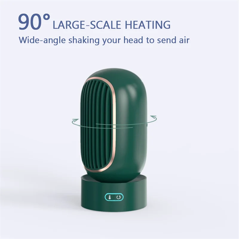 90° Shaking Head Electric Heater Fan Portable Desktop Quiet for Office Household Heating Warmer Machine Winter PTC Ceramic QN65