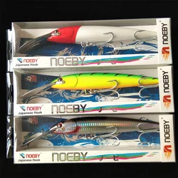 NOEBY 3pcs 13cm 32g 225mm 86g Floating 7-9m 185mm 60g 5-6m Metal Tongue Trolling Fishing Goods Minnow Lures Fishing Bait NBL9904