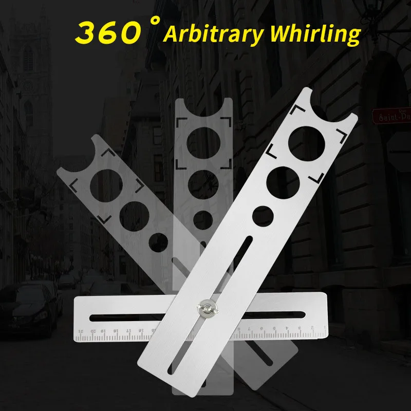 Tile Hole Opening Locator Stainless Steel Adjustable Hole Punching Positioner Glass Tile Wall Hole Positioning Marking Tool