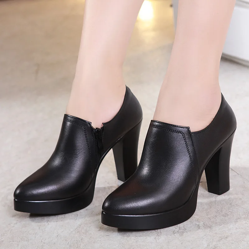 Women Genuine Leather Shoes New Fashion Women Pumps with High Heels for Ladies Work Shoes Dancing Platform Pumps 2021 New