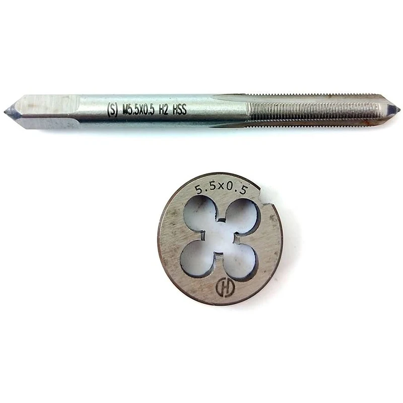 

M5.5×0.5mm HSS Metric Tap And Die Set Thread Tap And Round Thread Die Right Hand HSS Taper