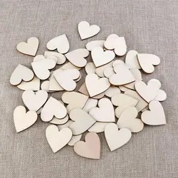 50pcs 20mm Unfinished Wood Heart Shape Cutouts Wooden Heart Dics for Weddings Plaques Art Craft Card Making and Decoration