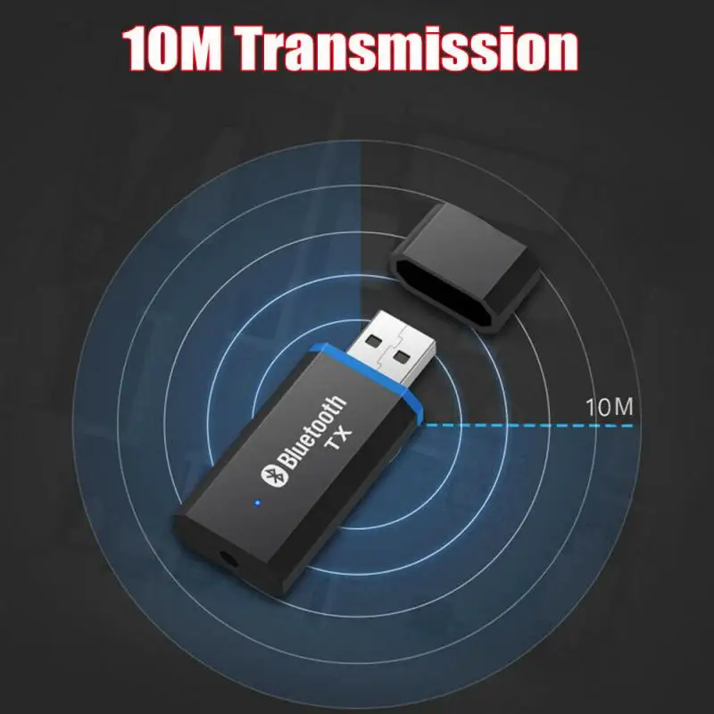 USB Bluetooth 5.0 Transmitter Adapter 3.5mm AUX Stereo Jack Adapter For Games, Videos, Multimedia Devices Audio Video Dropship