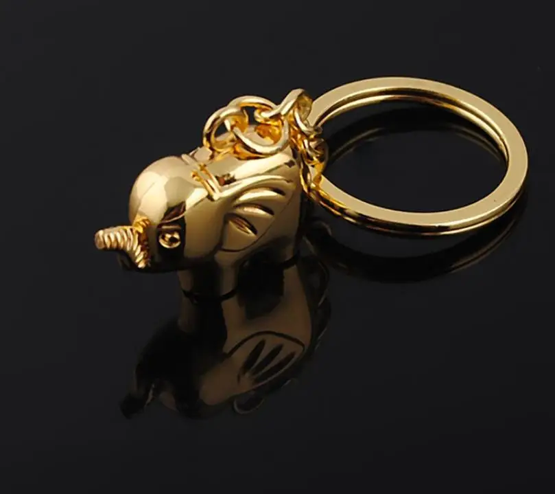 100pcs/Lot Fashion Novel Elephants Keychain Character Simulation Pet Elephant Pendant Keys Ring Key Holder ni268