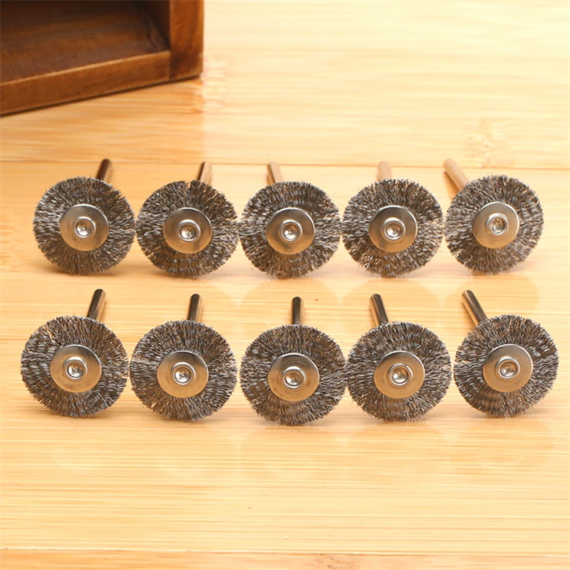 

10Pcs 22mm Stainless Steel Wire Wheel Brushes Rotary Polish Tool Power Die Grinder Accessories