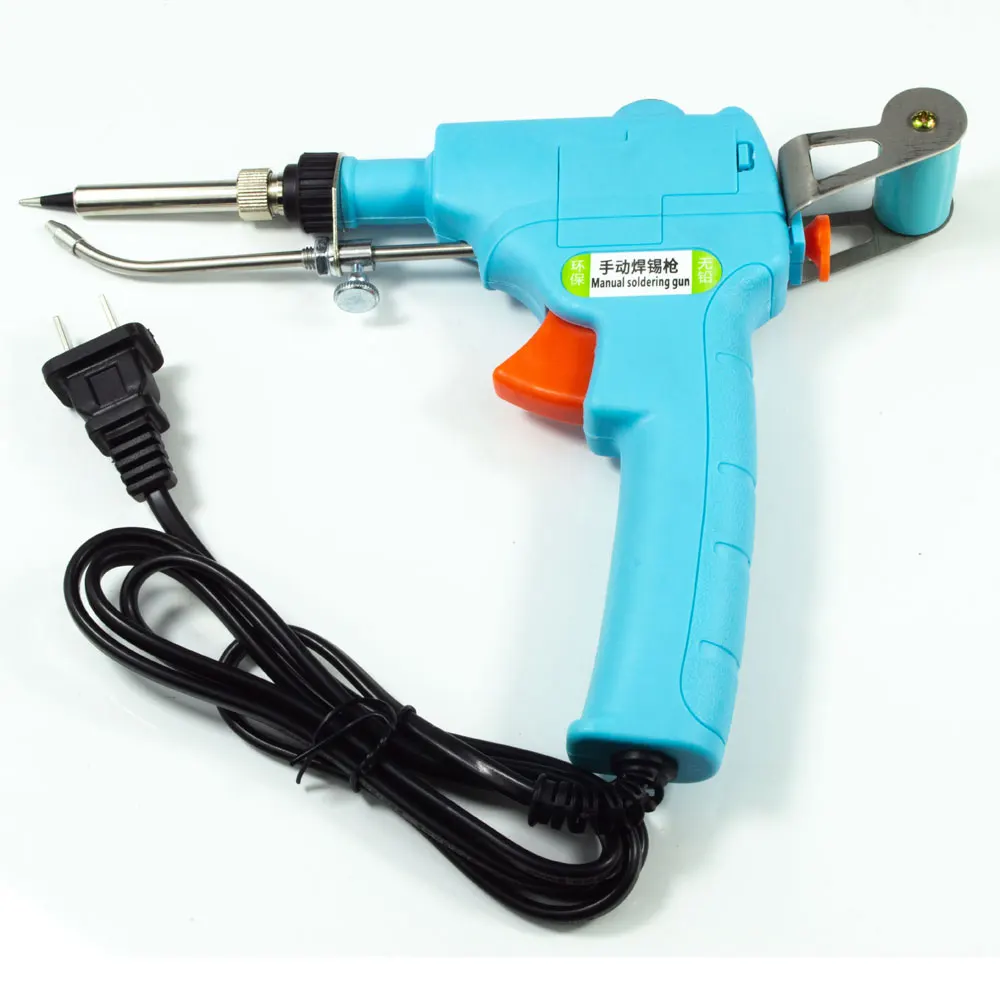 Manual Soldering gun kit 110V 220V 60W tin soldering iron kit automatic send tin tool internal heating type gun for electronics