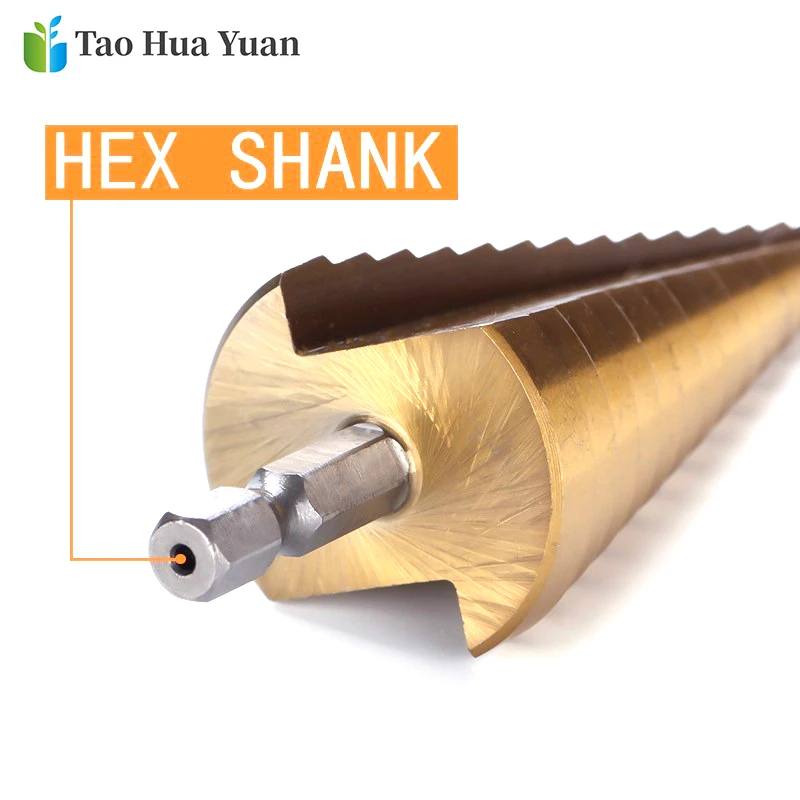 3pcs HSS Titanium Coated Step Drill Bit Drilling Power Tools Metal High Speed Steel Wood Hole Cutter Step Cone Drill Tool Set AA