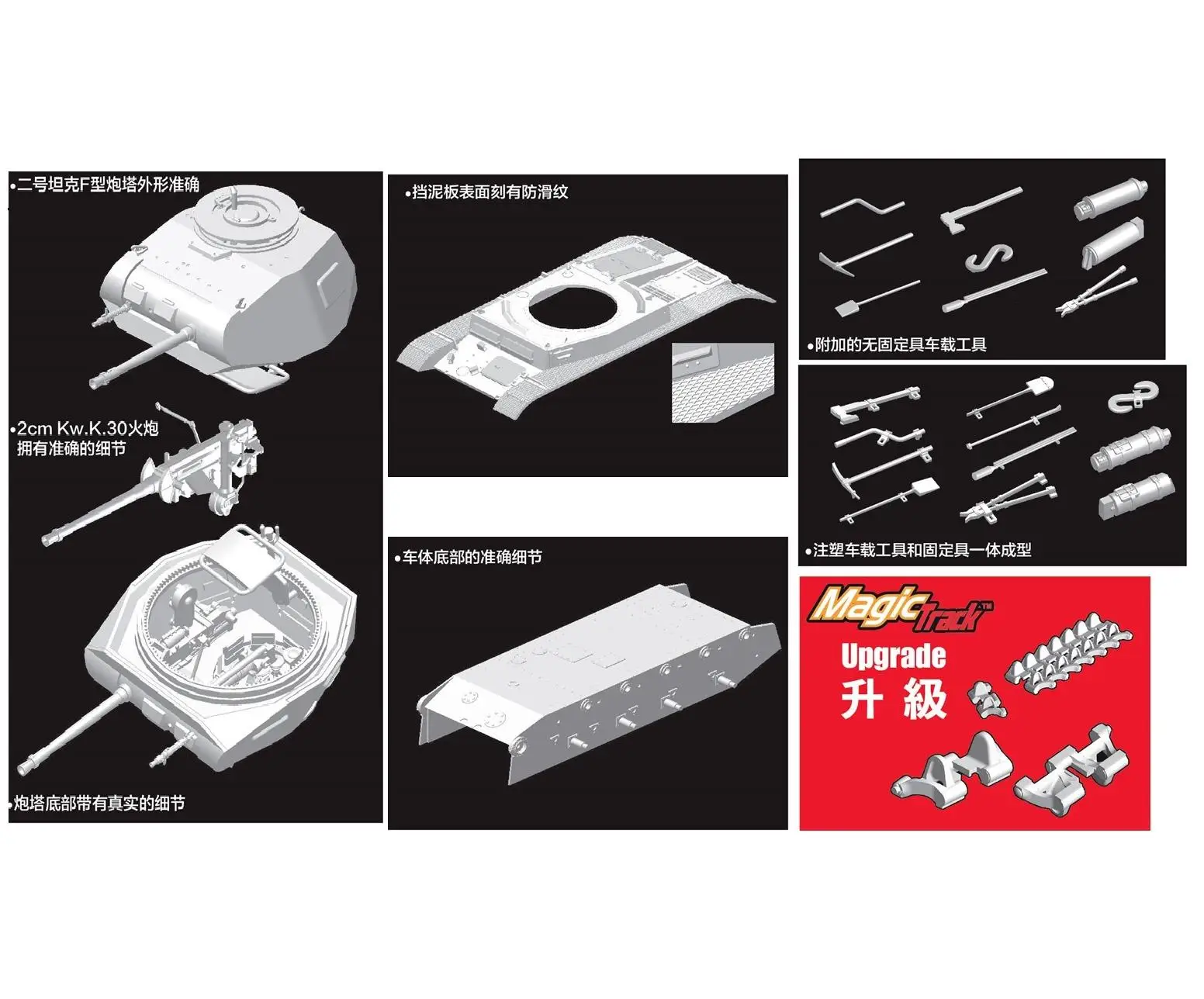 DRAGON MD-002 1/35 scale German second tank F type track plastic model kit