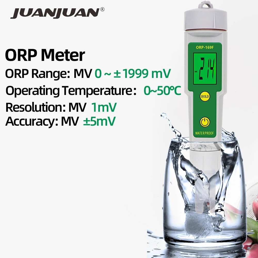 

ORP169F ORP Meter Redox Potential Tester Digital Water Monitor Negative Potential Pen Tester 30% off