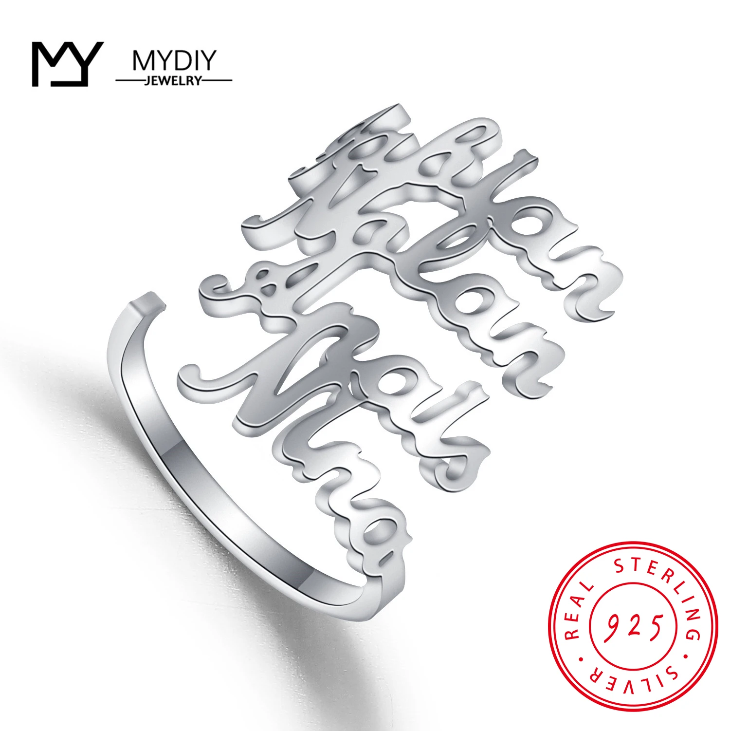 

Dainty Custom Name Ring Personalized Name Ring Party Wedding Custom Rings For Women 925 Silver Jewelry Not Fade Charm Gifts