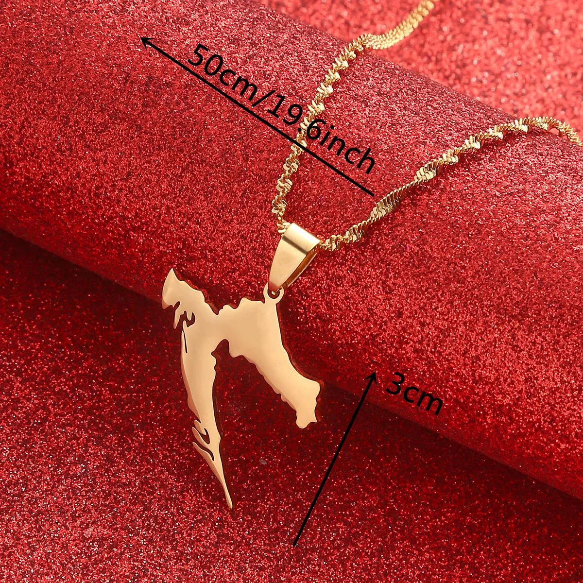 Croatia Map Pendant Necklaces Stainless Steel for Women Girls Maps of the Croatian Jewelry Gift