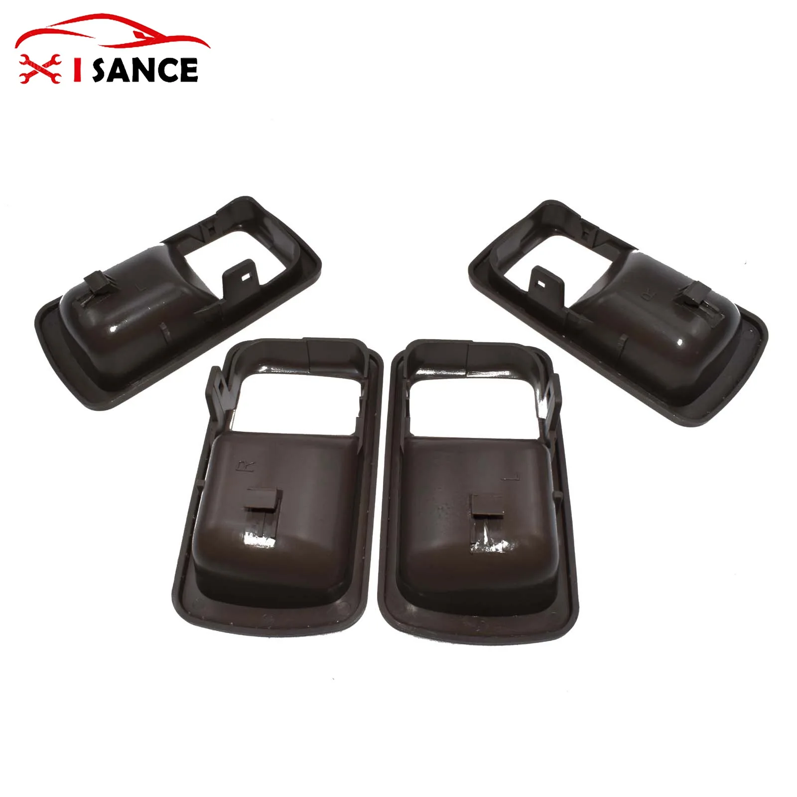 Inside Brown Door Handle Trim Bezels Left Right For 1992 1993 1994 1995 1996 Toyota Camry 2.2L 2164CC l4 GAS 3.0L 2995CC V6 GAS