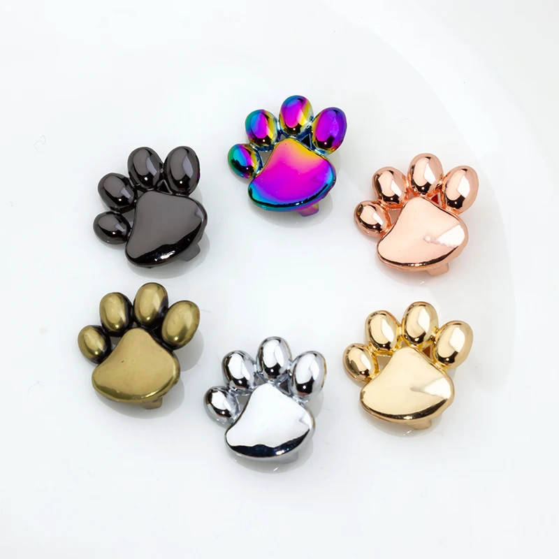 10Pcs/Lot 10mm Dog Cat Paw Slide Charms For Bracelet Making Women Jewelry Pet Collar Wristband Keychain DIY Accessories Gift