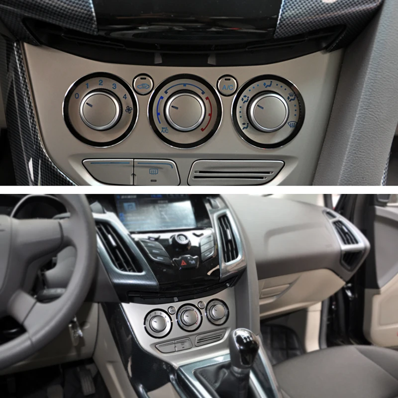 car-styling Aluminium alloy air AC knobs Switch knobs decoration ring case for Ford Focus 2 Focus 3 Kuga
