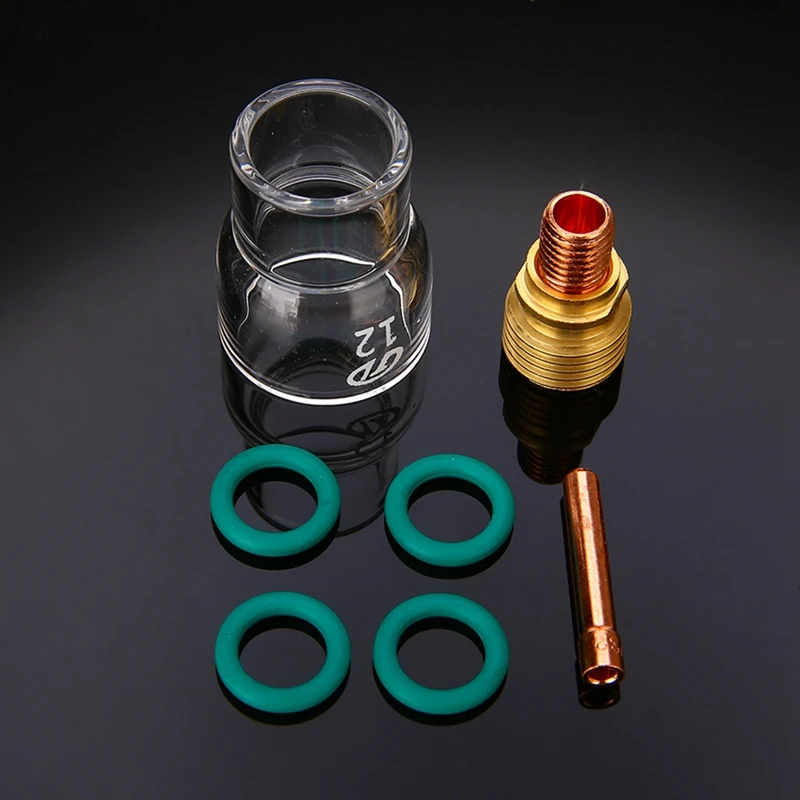 7Pcs/Set #12 Pyrex Glass Cup Kit Stubby Collets Body Gas Lens Tig Welding Torch For Wp-9/ 20/ 25  Welding Accessories