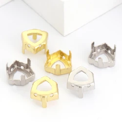 XIAOPU Trilliant Rhinestone Claws Sew On Stones Thicken Copper Holder Loose Stone Claws Silver Golden Color Rhinestone Base