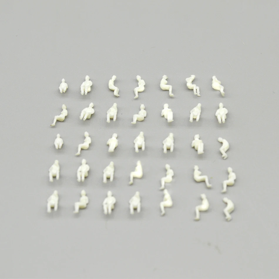 100pcs 1:100 1:150 1:200 Railway Train Miniature People Model Unpainted ABS Seated Figures Architecture Building Layout